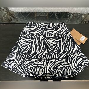 Dona Jo Zebra Print High Rise Black And White Golf Tennis Skort Size 1